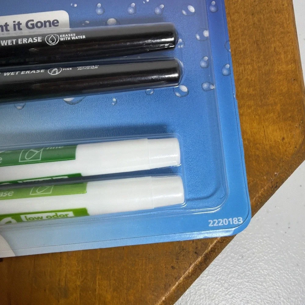Expo 4ct Fine Mixed 2 Dry‎ / 2 Wet Erase Marker Assorted Green, NEW